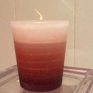 Homemade red ombré candle